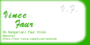 vince faur business card